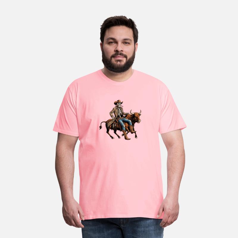 Vintage inspired logo featuring a skeleton cowboy