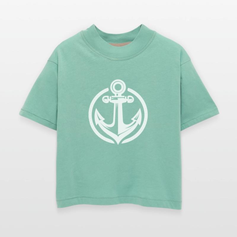 Vintage Old Wet Anchor In Circle Logo