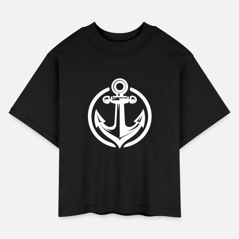 Vintage Old Wet Anchor In Circle Logo