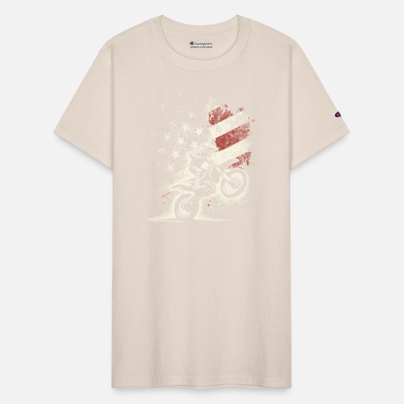 Vintage Patriotic Dirt Bike Motocross USA American