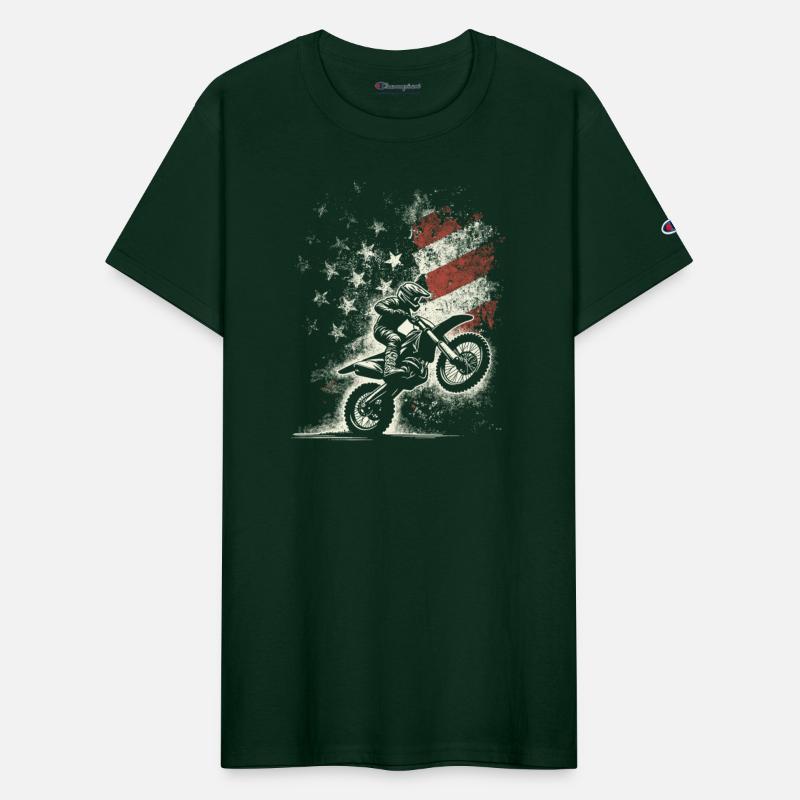 Vintage Patriotic Dirt Bike Motocross USA American