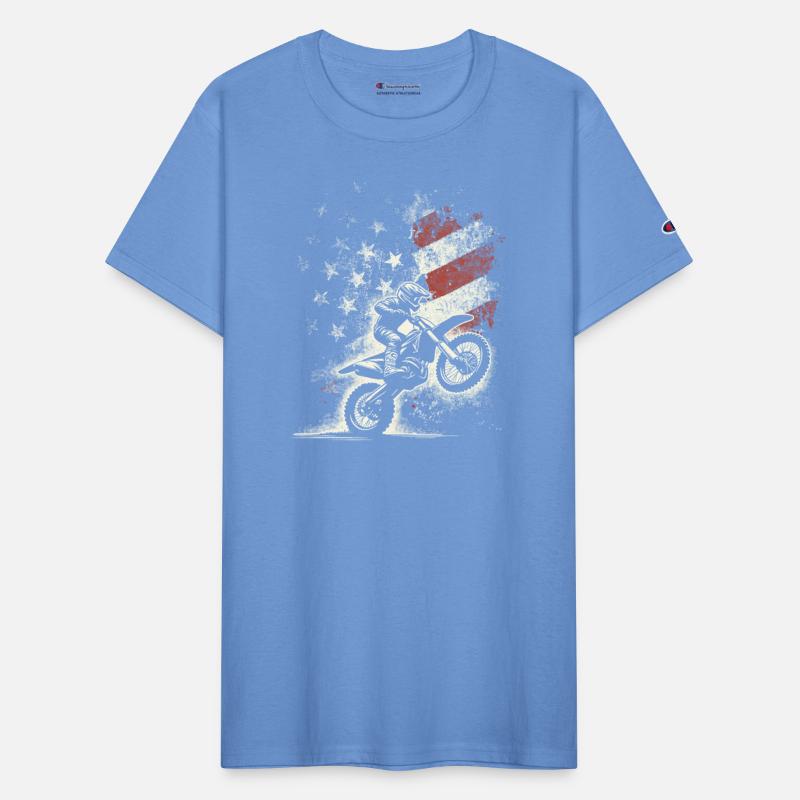 Vintage Patriotic Dirt Bike Motocross USA American