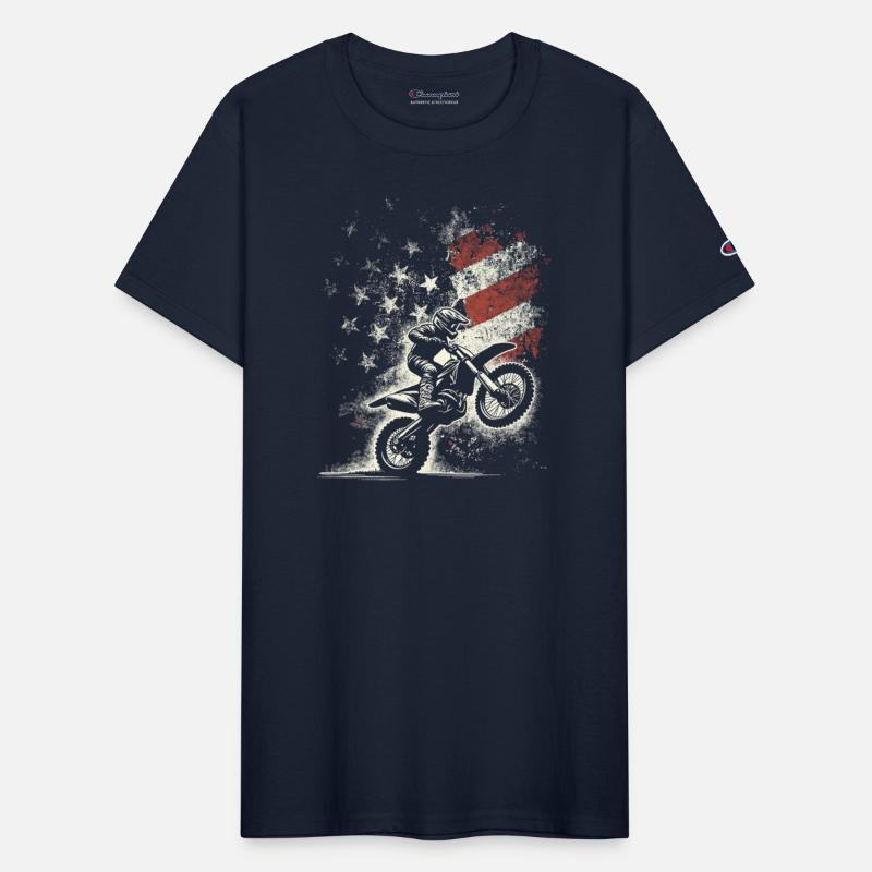 Vintage Patriotic Dirt Bike Motocross USA American