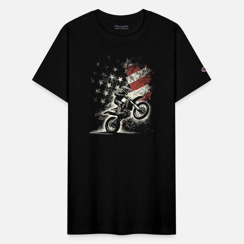 Vintage Patriotic Dirt Bike Motocross USA American