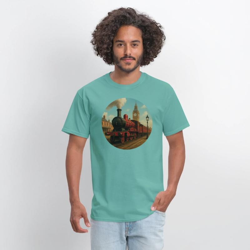 Vintage steam locomotive in 19th century London