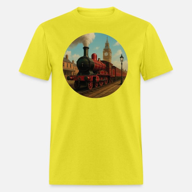 Vintage steam locomotive in 19th century London