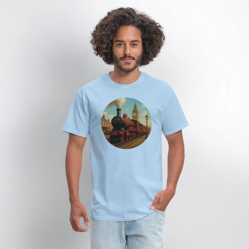 Vintage steam locomotive in 19th century London