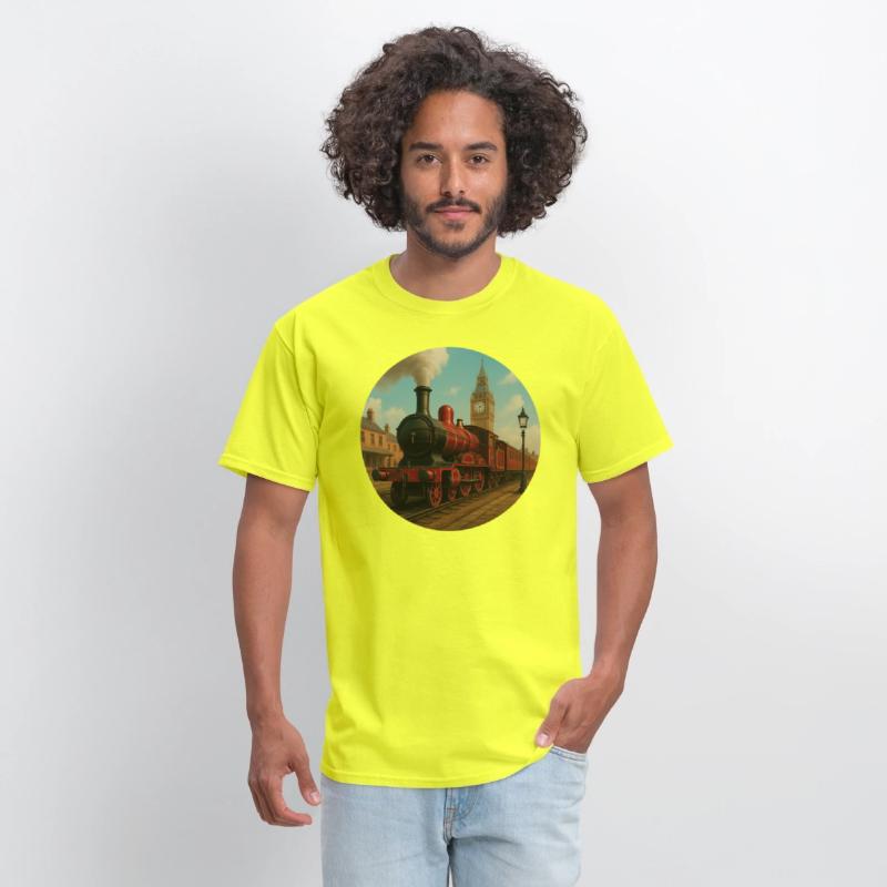 Vintage steam locomotive in 19th century London