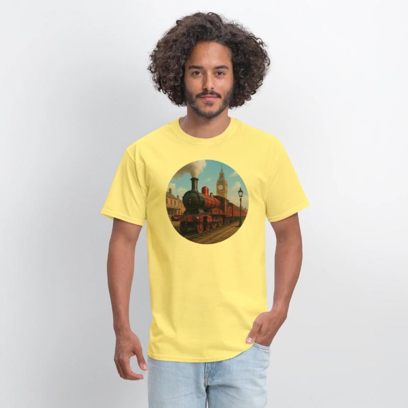 Vintage steam locomotive in 19th century London