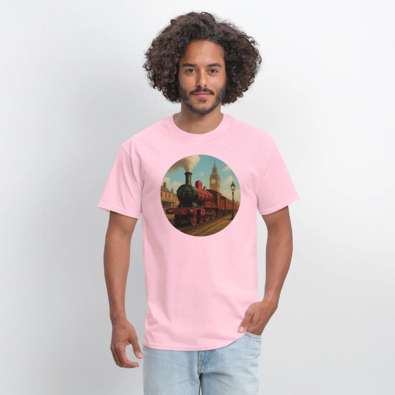 Vintage steam locomotive in 19th century London