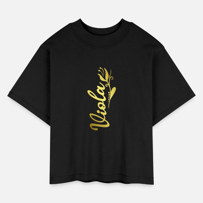 Viola Name Faux Gold Tulip Flourish