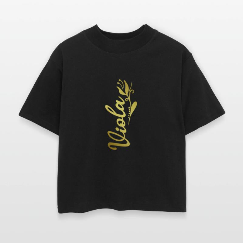 Viola Name Faux Gold Tulip Flourish