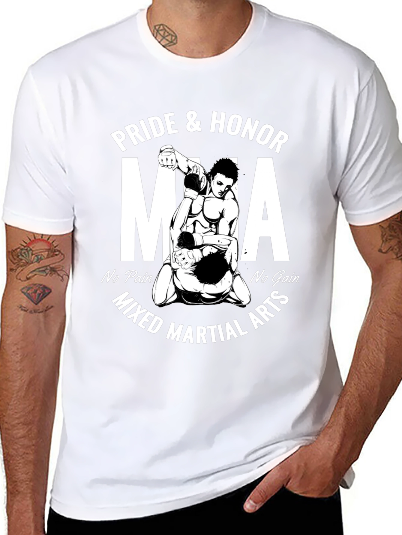Pride & Honor MMA Black T-Shirt - Mixed Martial Arts Design