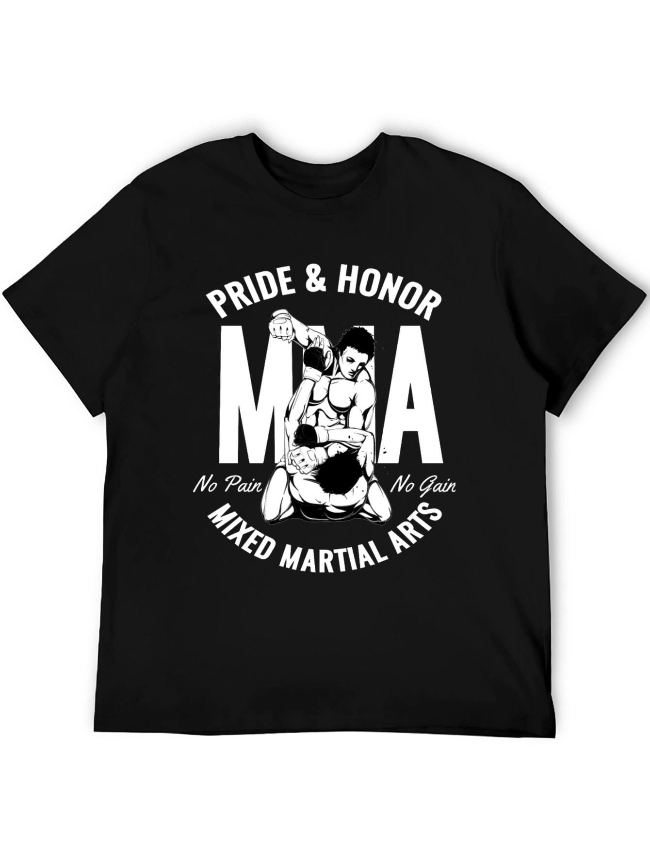 Pride & Honor MMA Black T-Shirt - Mixed Martial Arts Design
