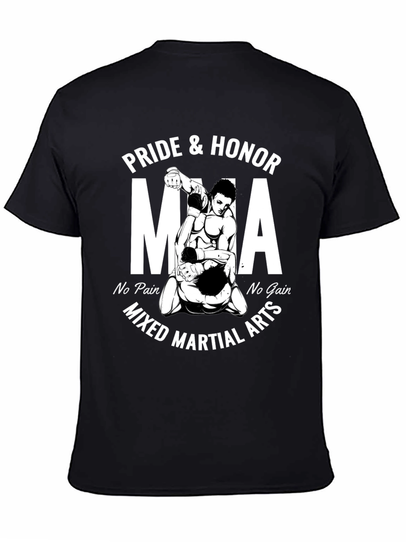 Pride & Honor MMA Black T-Shirt - Mixed Martial Arts Design