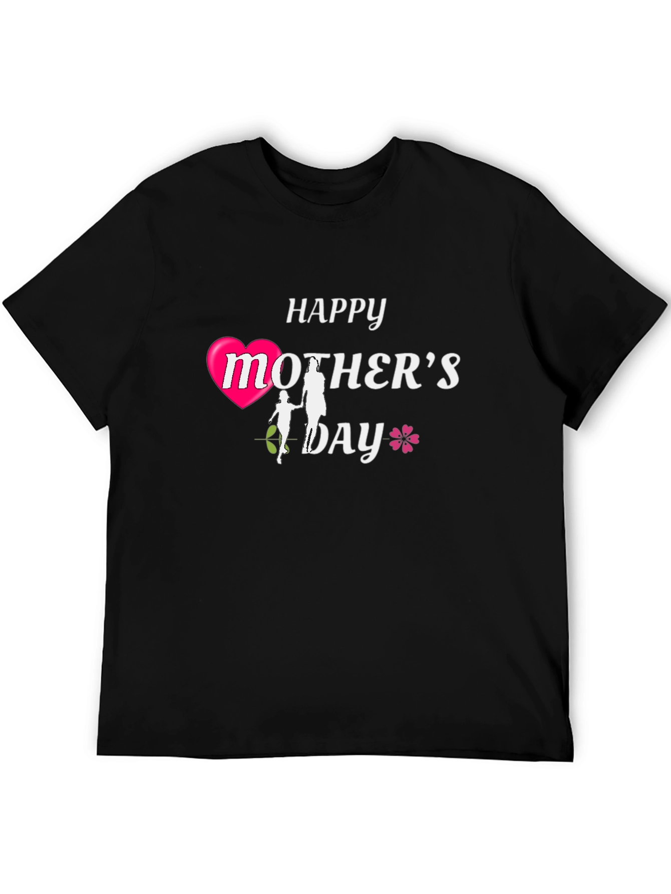 Happy Mothers Day T-Shirt Heart & Flower Graphic