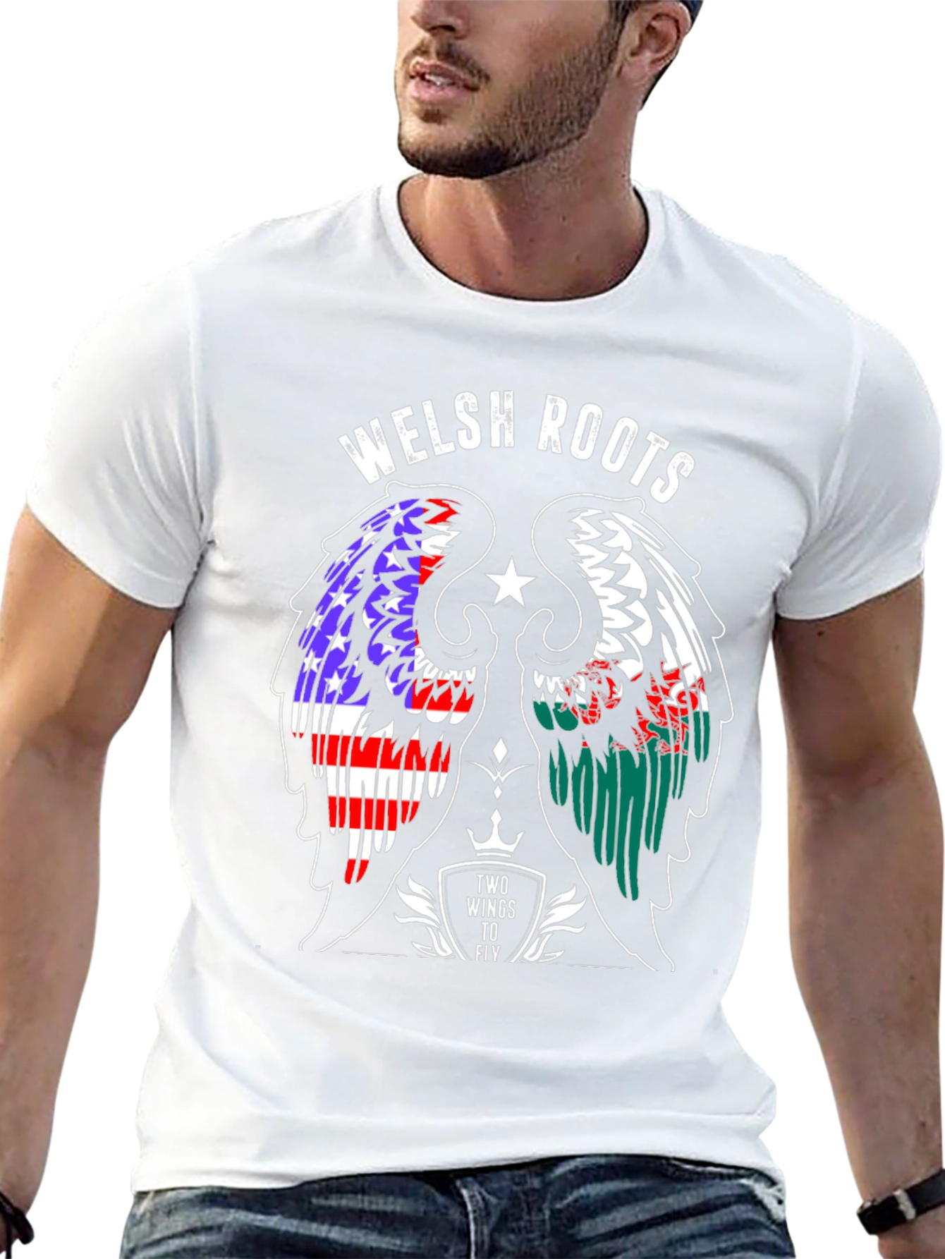 Welsh Roots Wings T-Shirt - USA Wales Pride
