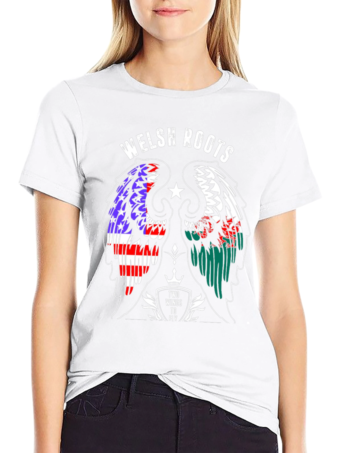 Welsh Roots Wings T-Shirt - USA Wales Pride