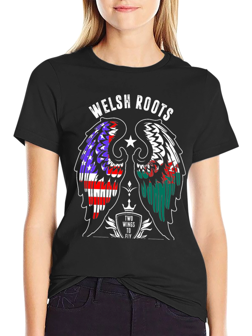 Welsh Roots Wings T-Shirt - USA Wales Pride