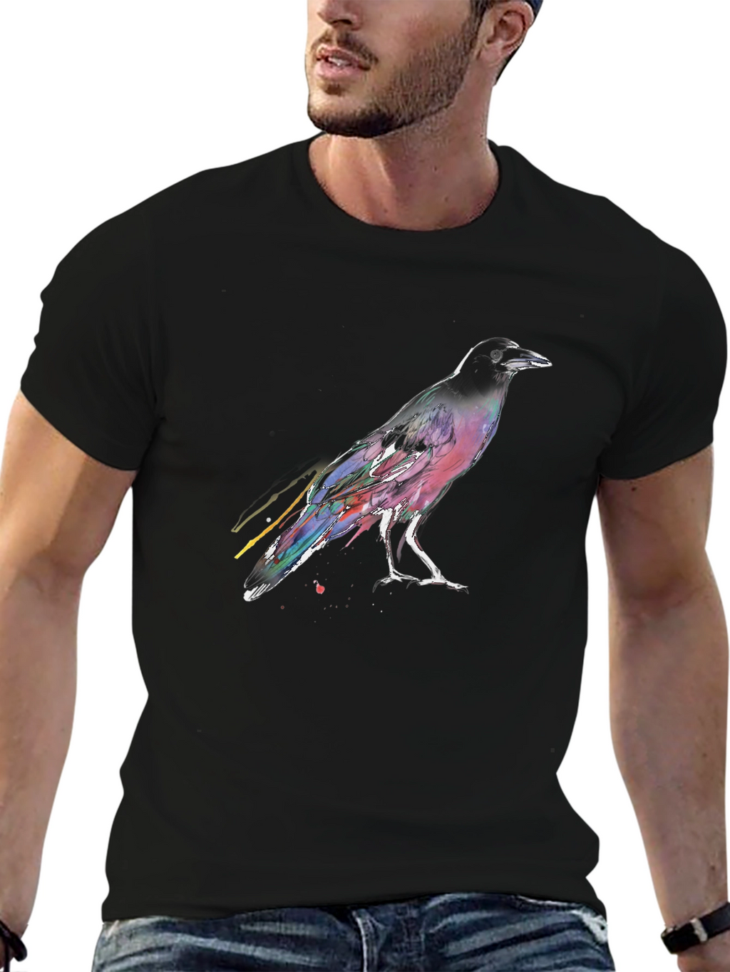 Raven Graphic T-Shirt - Mens Black Tee