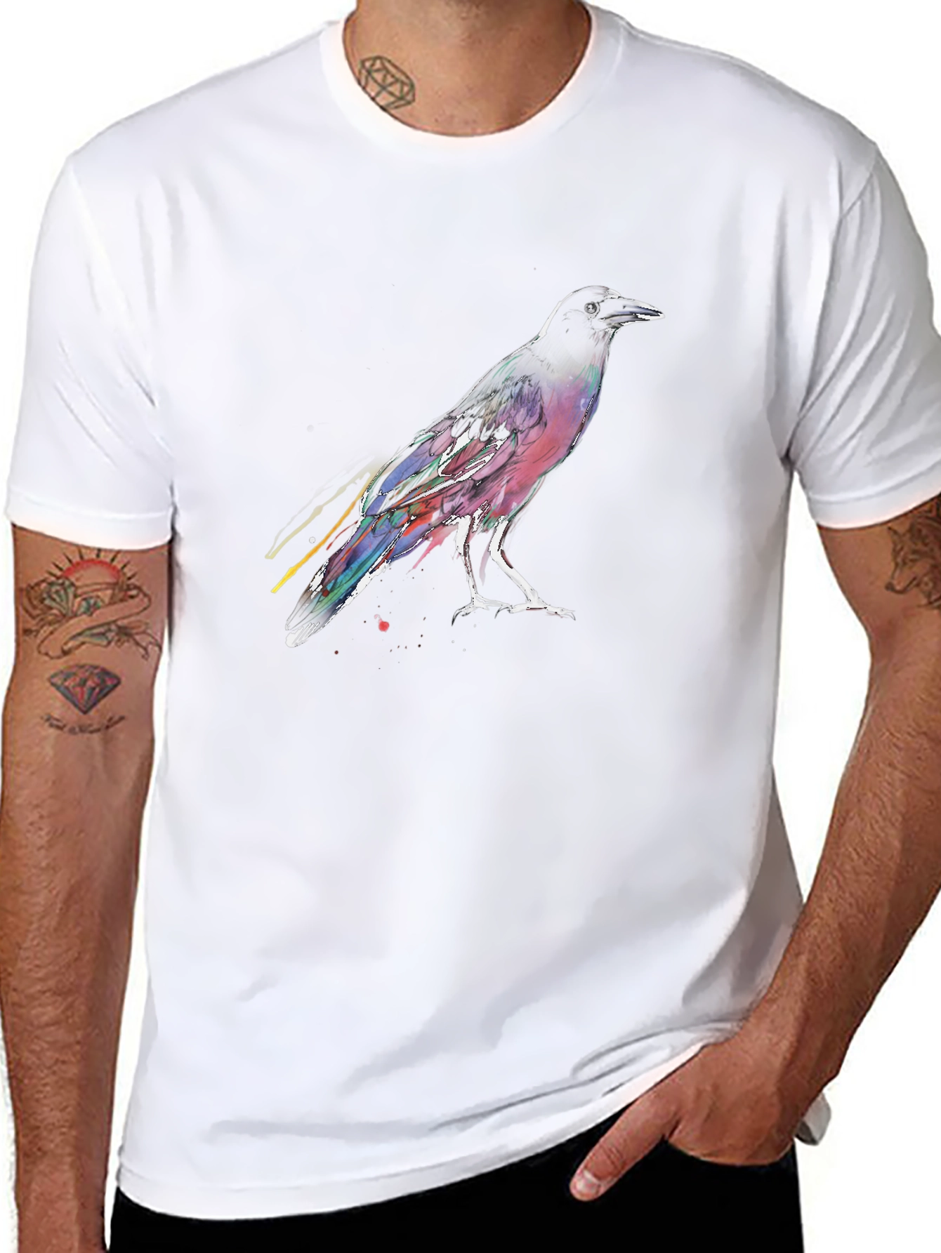 Raven Graphic T-Shirt - Mens Black Tee