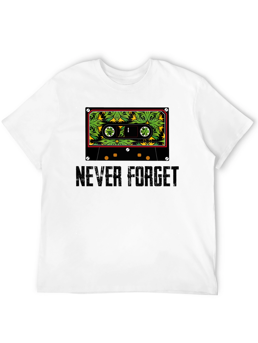 Never Forget Cassette Tape Graphic Tee - Black