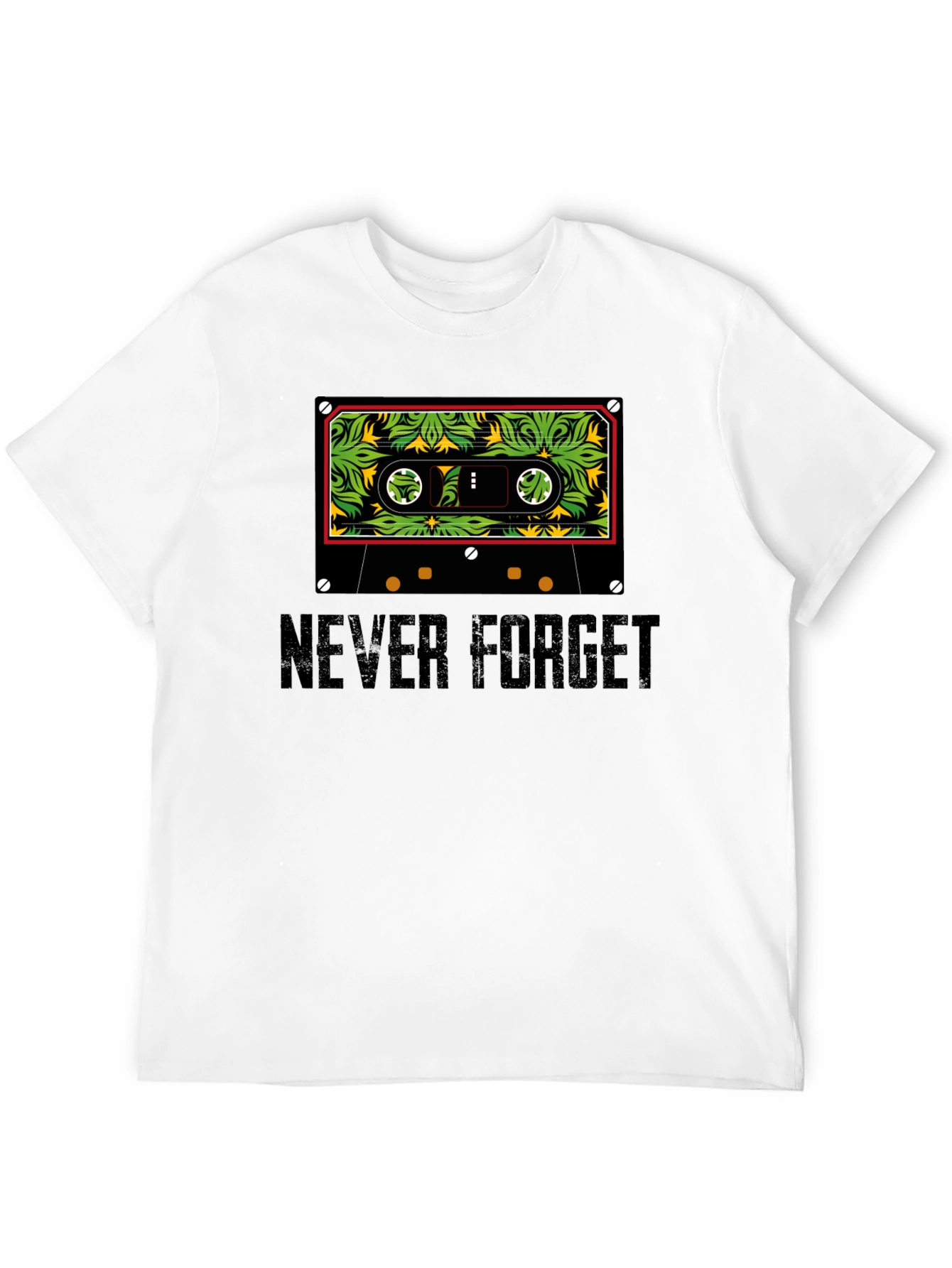 Never Forget Cassette Tape Graphic Tee - Black