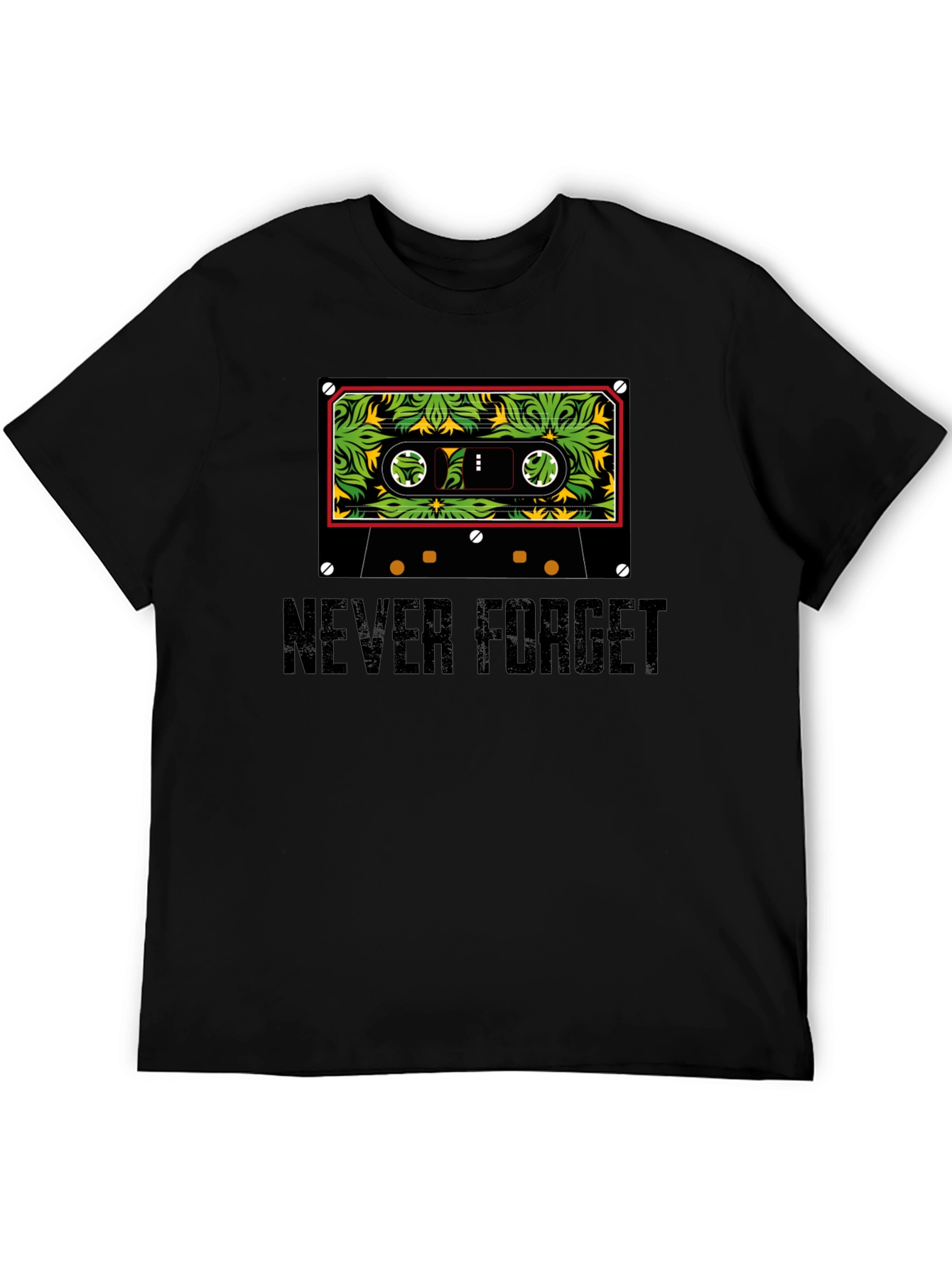 Never Forget Cassette Tape Graphic Tee - Black