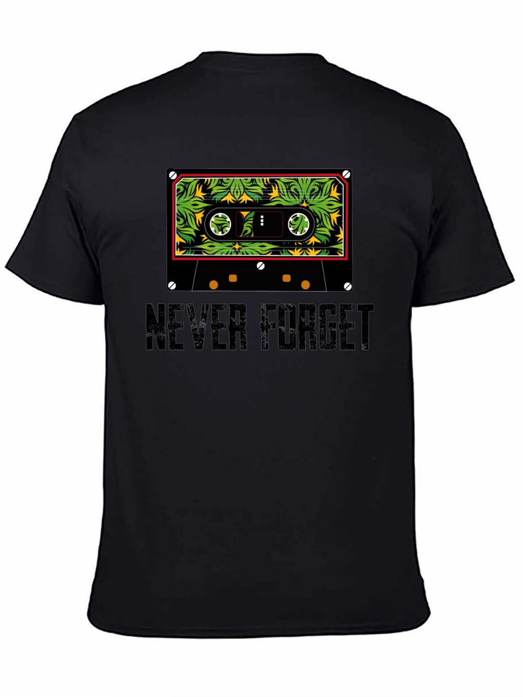 Never Forget Cassette Tape Graphic Tee - Black