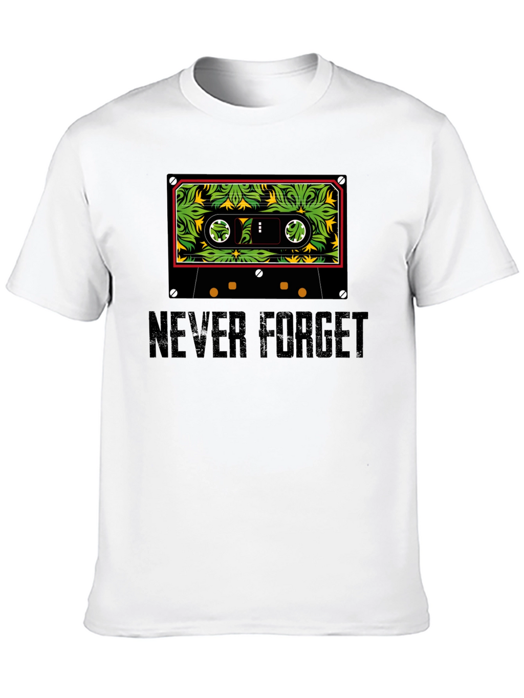 Never Forget Cassette Tape Graphic Tee - Black