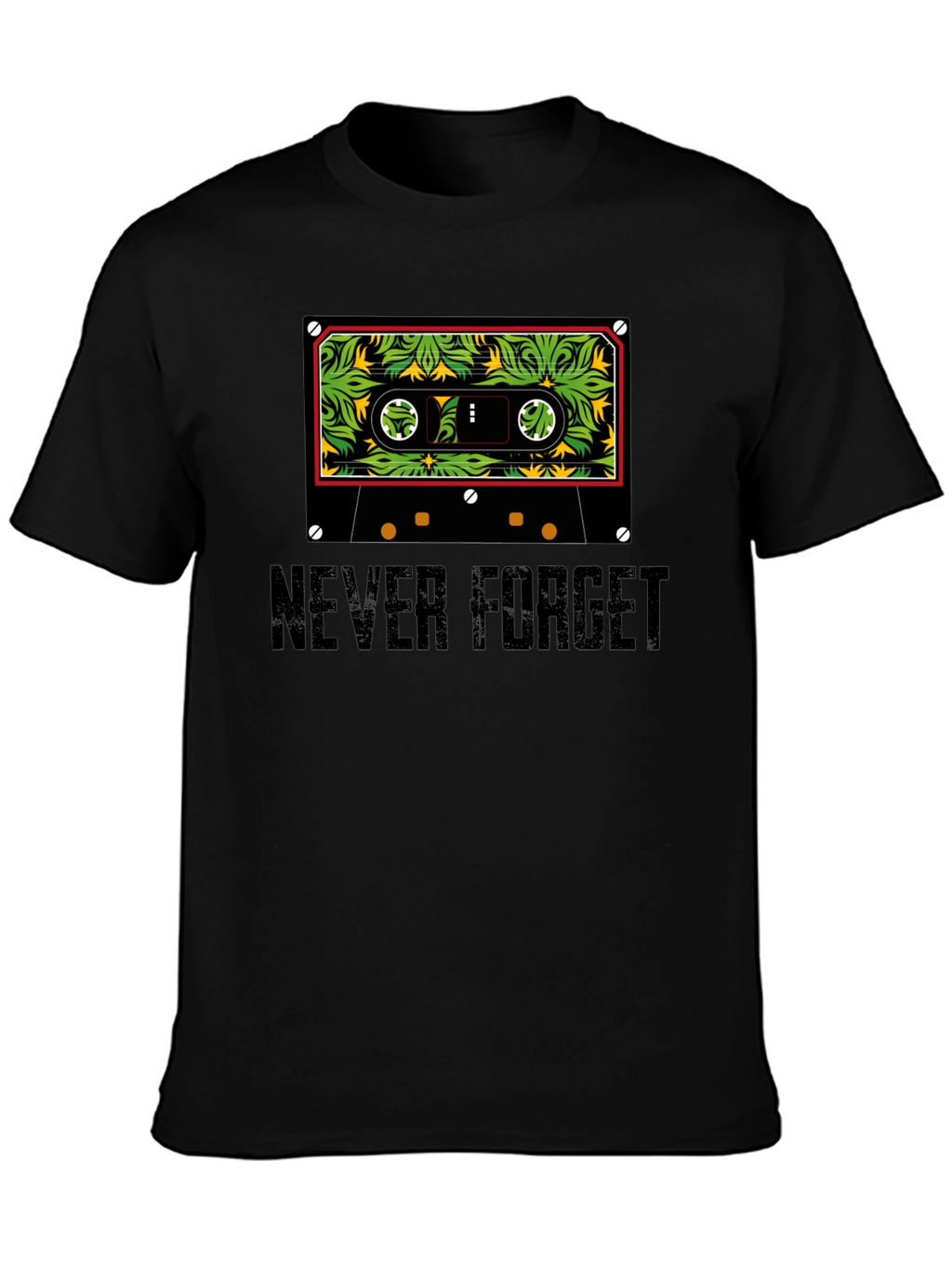 Never Forget Cassette Tape Graphic Tee - Black