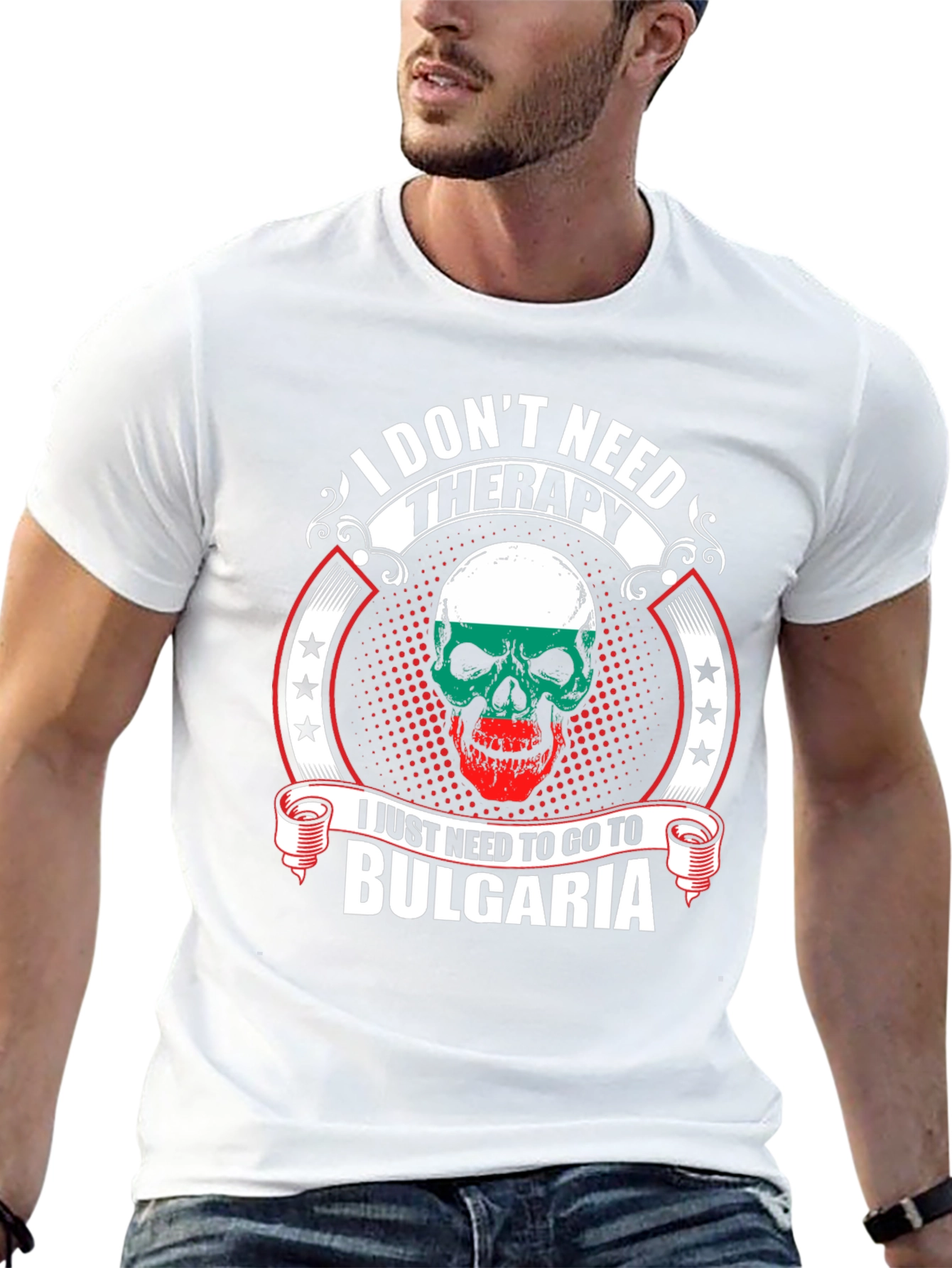 Bulgaria Skull Graphic T-Shirt