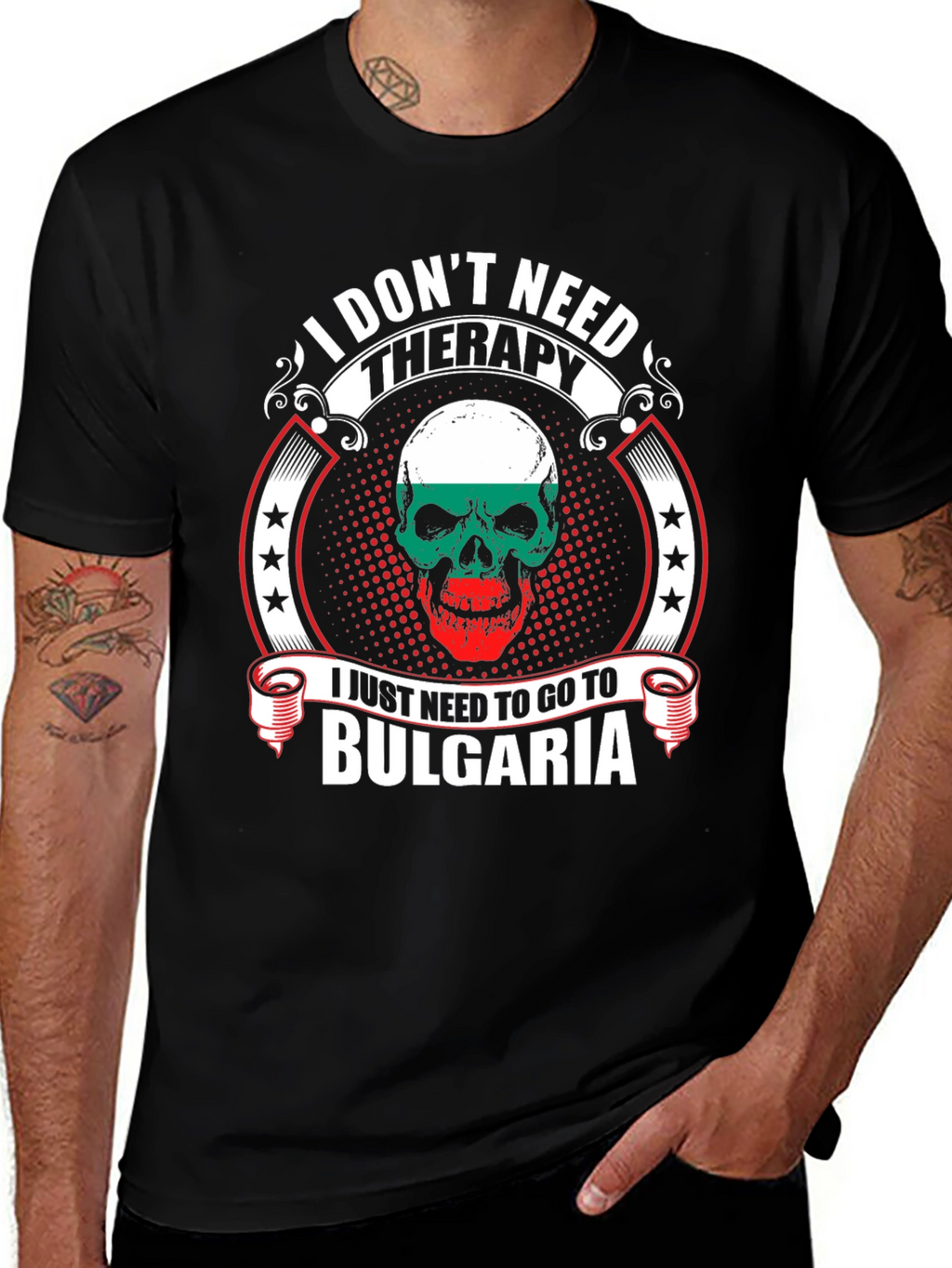 Bulgaria Skull Graphic T-Shirt