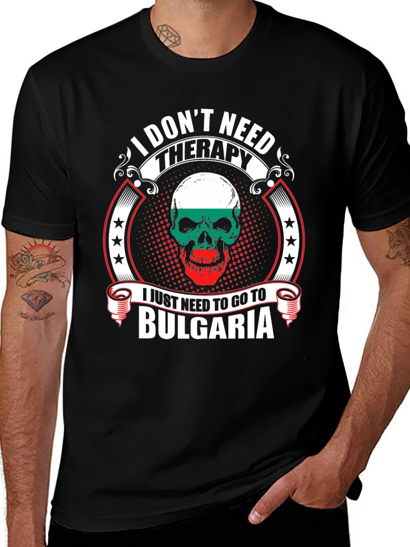 Bulgaria Skull Graphic T-Shirt
