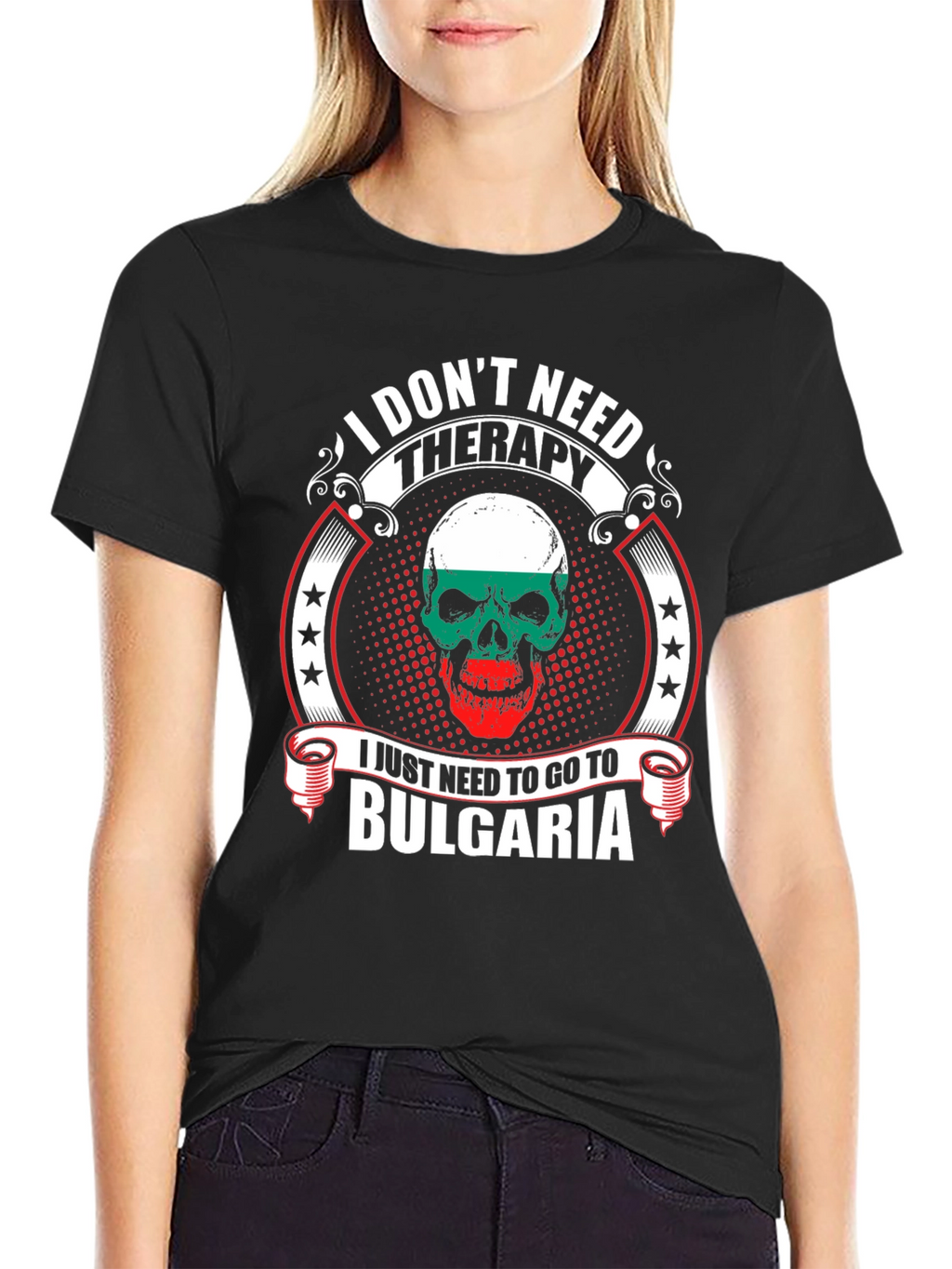Bulgaria Skull Graphic T-Shirt