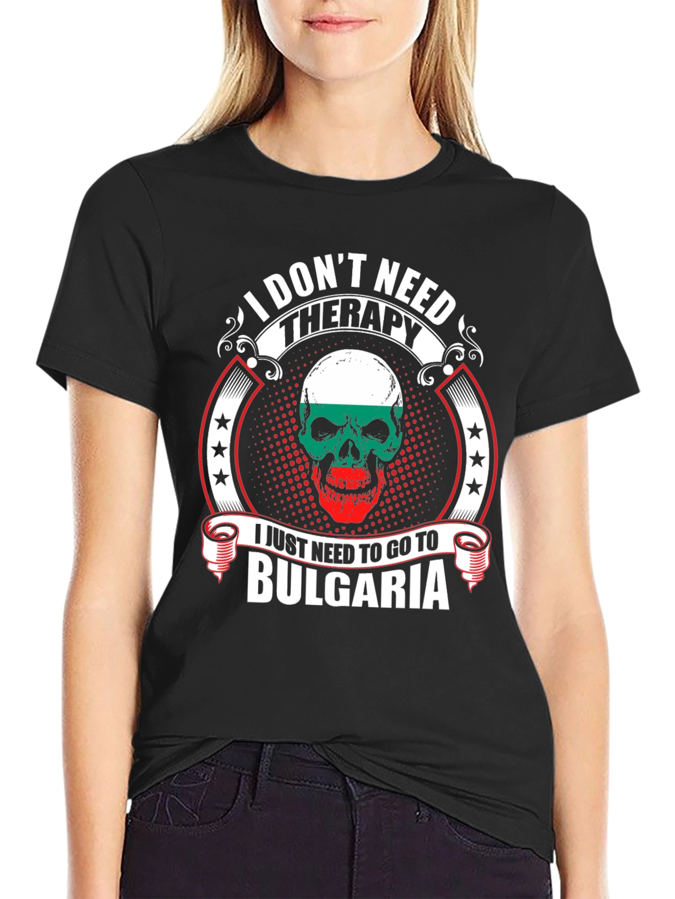 Bulgaria Skull Graphic T-Shirt