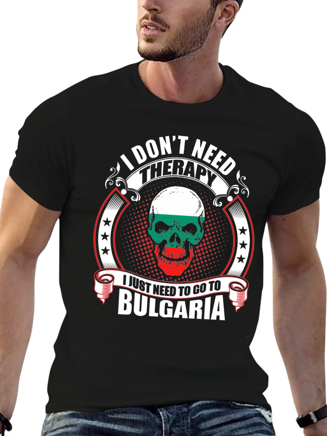Bulgaria Skull Graphic T-Shirt