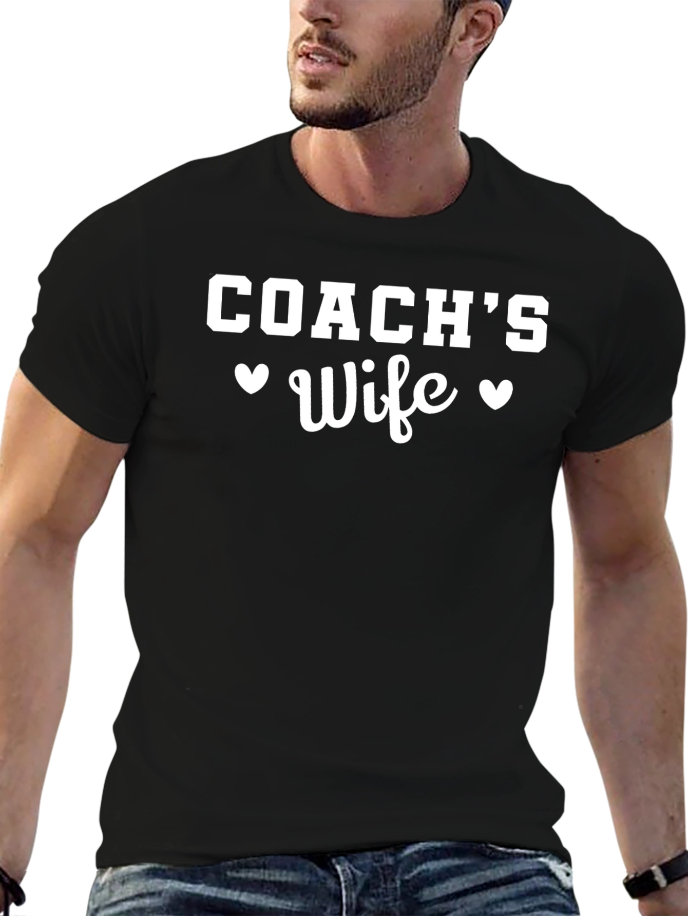 Coachs Wife Heart Graphic T-Shirt