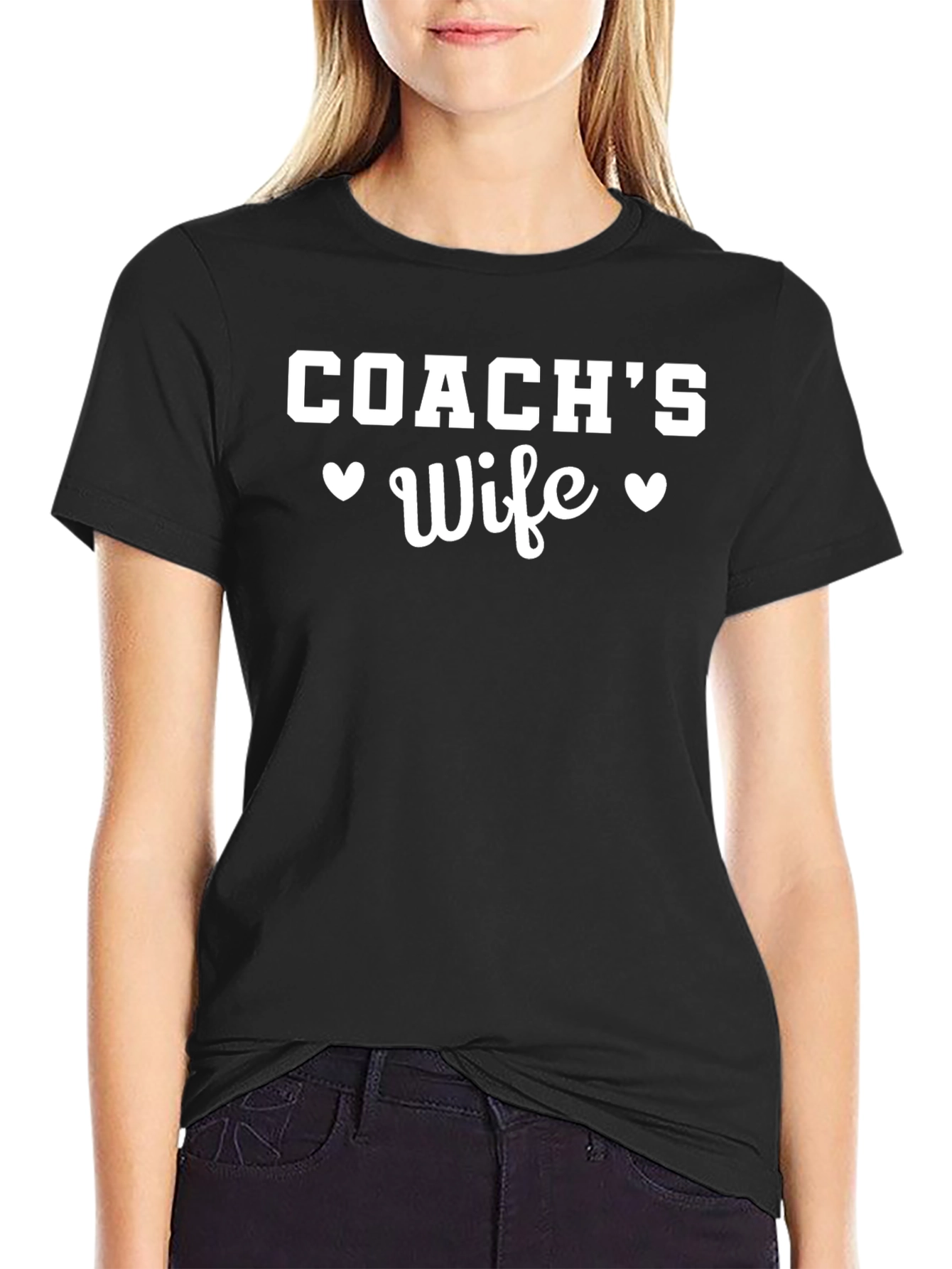 Coachs Wife Heart Graphic T-Shirt