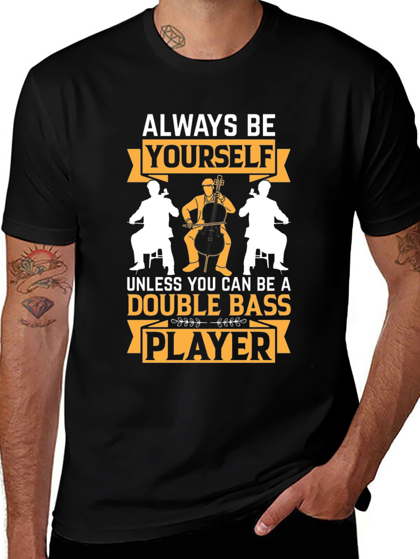 Double Bass Player Graphic T-Shirt - Musician Humor Tee