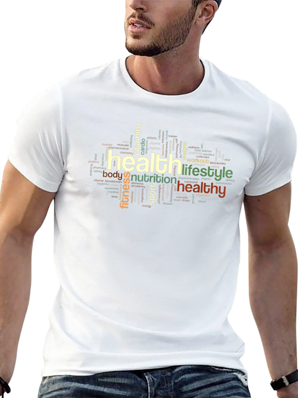 Health & Lifestyle Word Art T-Shirt