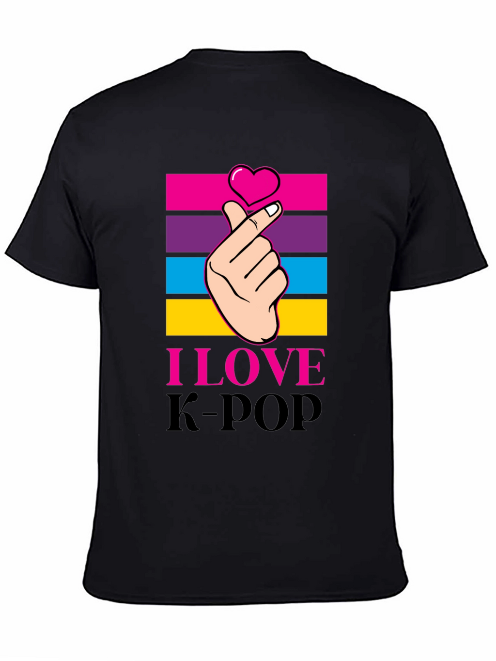 I Love K-Pop Heart Hand Gesture Graphic Tee