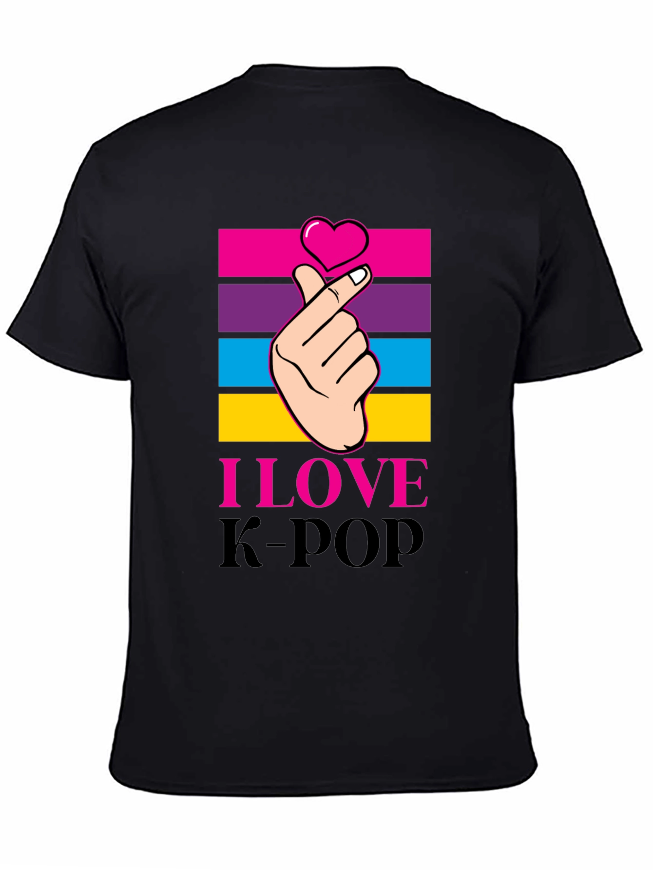 I Love K-Pop Heart Hand Gesture Graphic Tee