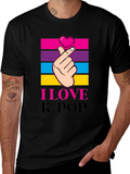 I Love K-Pop Heart Hand Gesture Graphic Tee