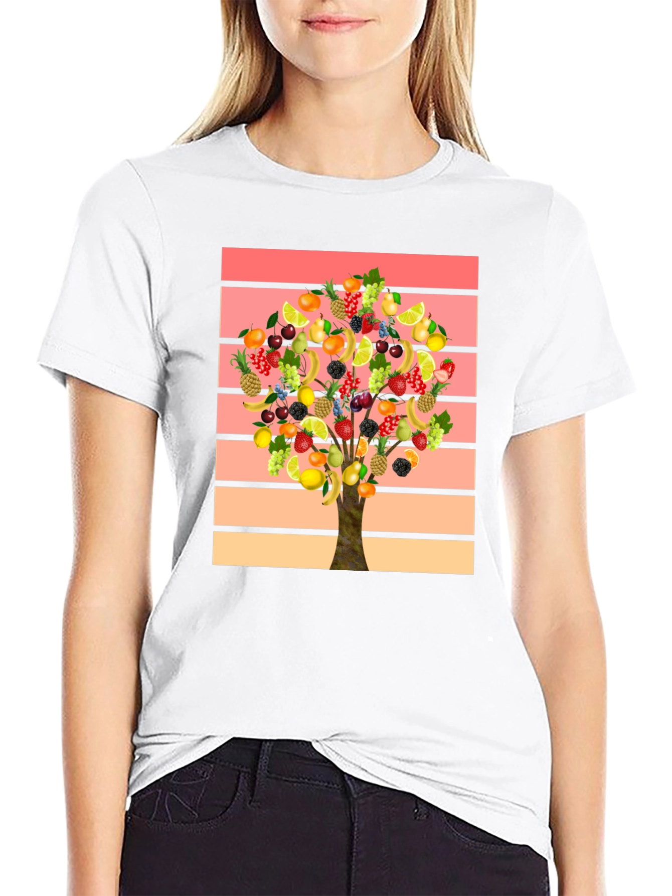 Fruit Tree Graphic Tee - Stylish Mens T-Shirt
