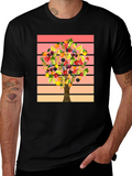 Fruit Tree Graphic Tee - Stylish Mens T-Shirt