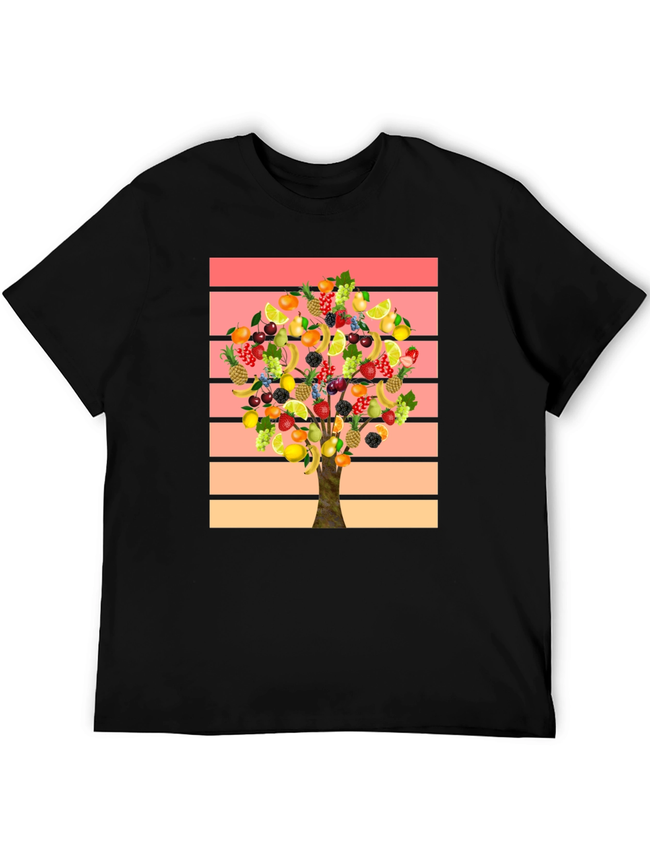Fruit Tree Graphic Tee - Stylish Mens T-Shirt