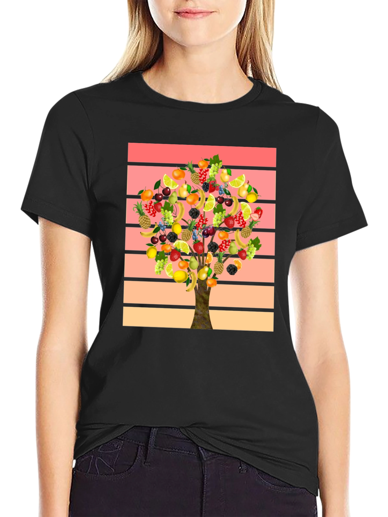 Fruit Tree Graphic Tee - Stylish Mens T-Shirt