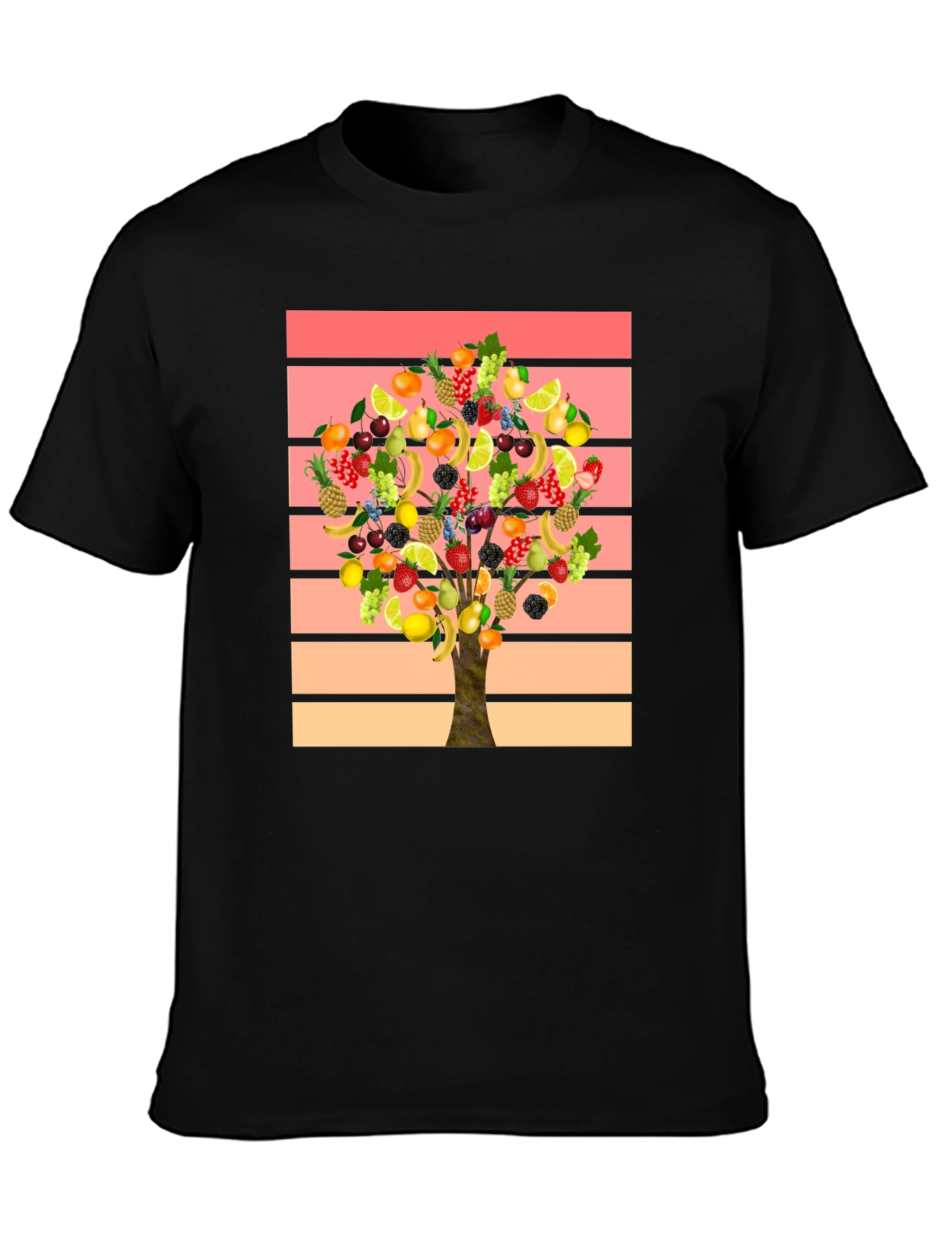 Fruit Tree Graphic Tee - Stylish Mens T-Shirt
