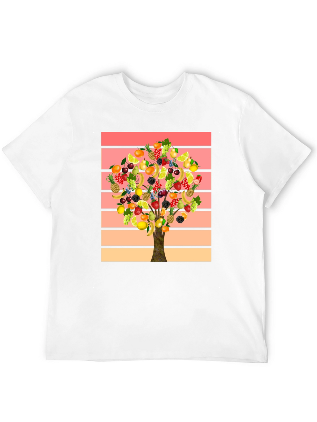 Fruit Tree Graphic Tee - Stylish Mens T-Shirt
